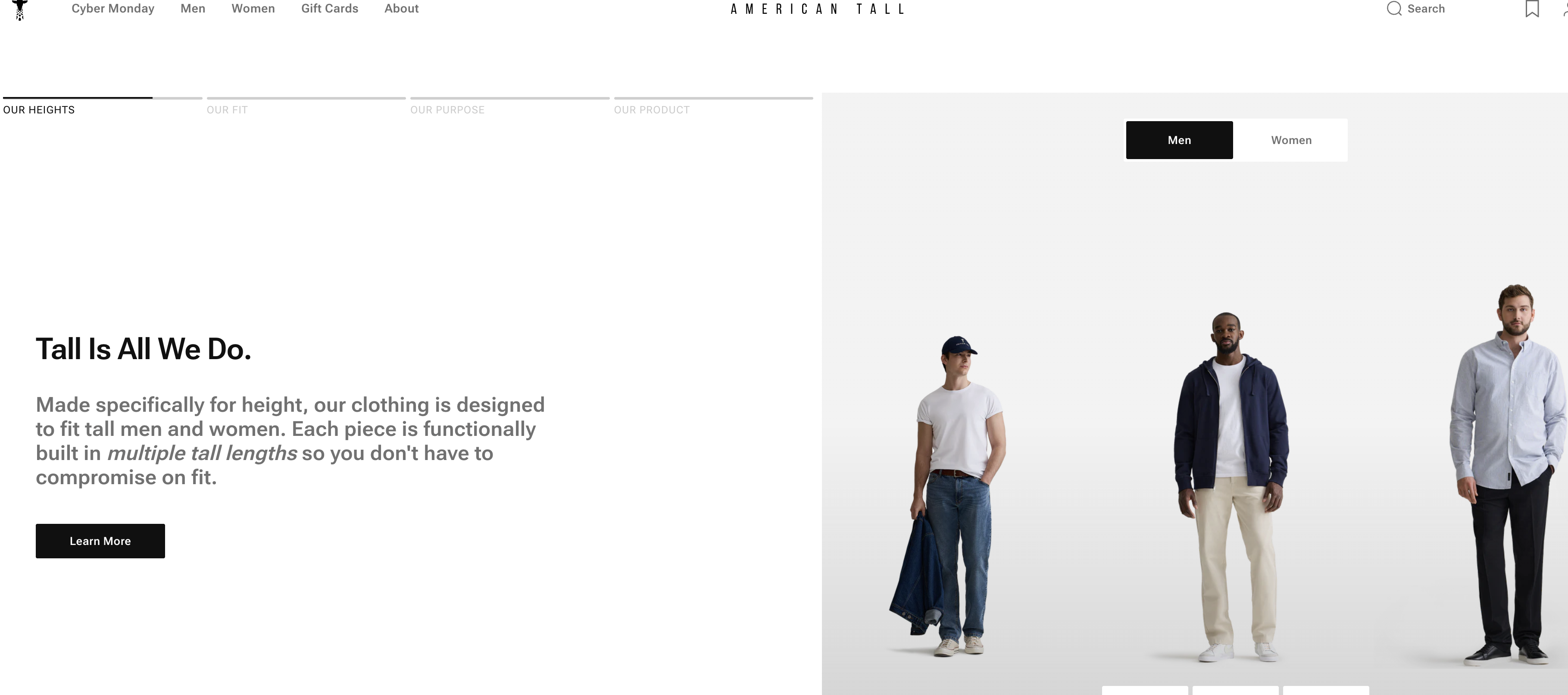 clothing for very tall guy